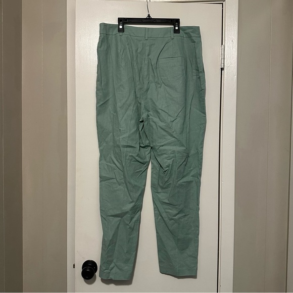 ASOS Design dad linen pants light green size 12 - Picture 3 of 8